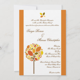 5x7 Moderne Faire-part de mariage de linge d'arbre