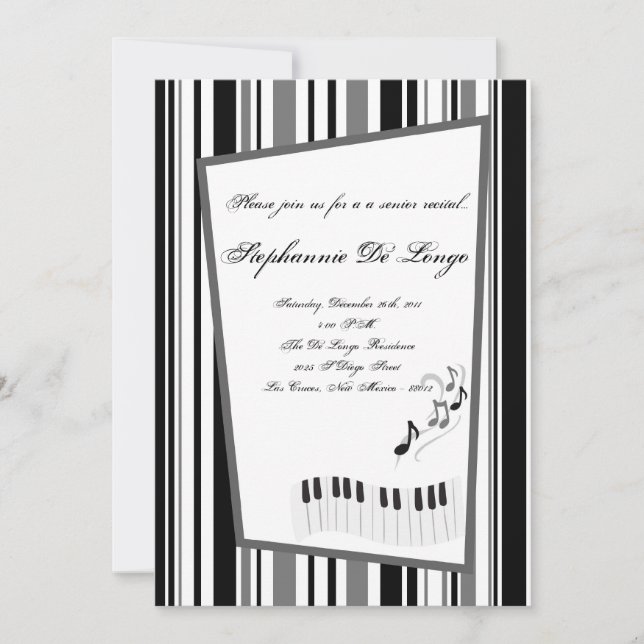 5x7 Music Notes Invitation (Devant)