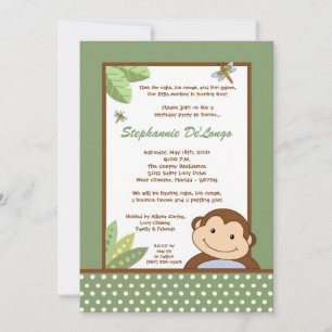 5x7 Neutral Papgayo Singe Invitation Anniversaire