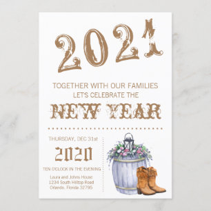 5x7  New Years Eve Invitation Summer Country Weddi