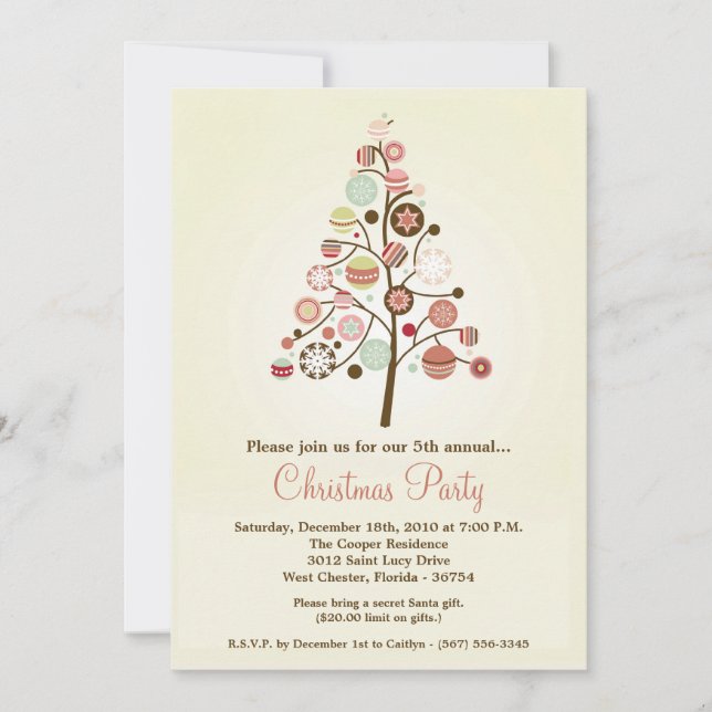 5x7 Noël XMAS Arbre Noël Invitation (Devant)