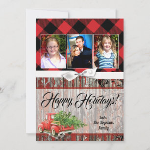 5x7 Noël XMAS Carte photo de camion de Noël Rouge