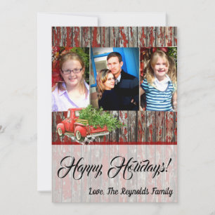 5x7 Noël XMAS Carte photo de camion de Noël Rouge