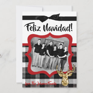 5x7 Noël XMAS Carte photo de cerfs paniqués noirs