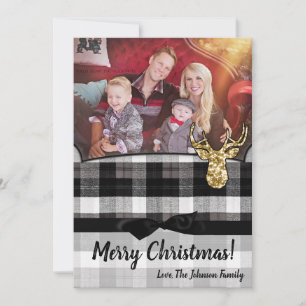 5x7 Noël XMAS Carte photo de cerfs paniqués noirs