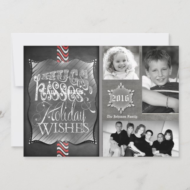 5x7 Noël XMAS Chalk Board Carte photo enseignant (Devant)