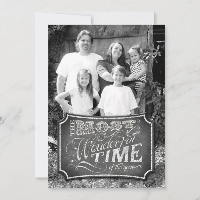 5x7 Noël XMAS Chalk Board Carte photo enseignant (Devant)