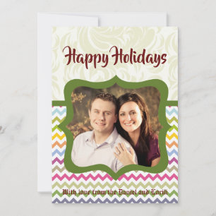 5x7 Noël XMAS Colorant Carte photo Chevron