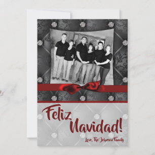5x7 Noël XMAS Diamond Pintuck Carte photo