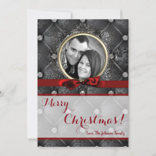 5x7 Noël XMAS Diamond Pintuck Carte photo