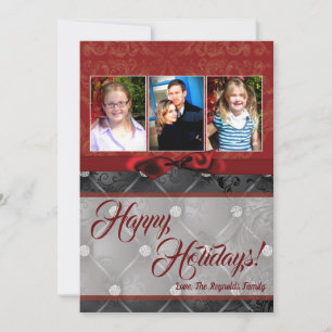 5x7 Noël XMAS Diamond Pintuck Carte photo