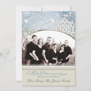 5x7 Noël XMAS Flakes Carte photo d'hiver