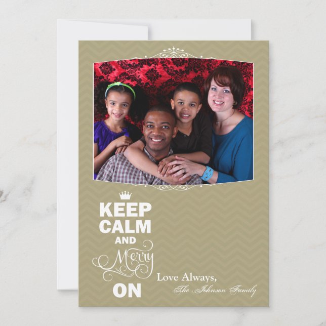 5x7 Noël XMAS Gardez le calme Joyeux sur le Carte  (Devant)