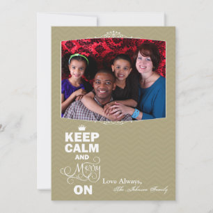 5x7 Noël XMAS Gardez le calme Joyeux sur le Carte 