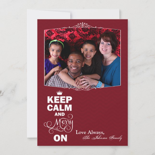 5x7 Noël XMAS Gardez le calme Joyeux sur le Carte  (Devant)