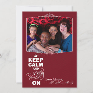 5x7 Noël XMAS Gardez le calme Joyeux sur le Carte 