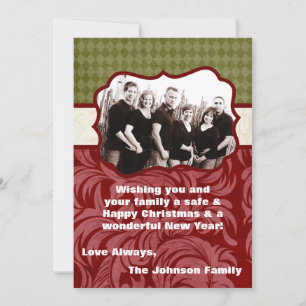 5x7 Noël XMAS Joyeux Carte photo de vacances