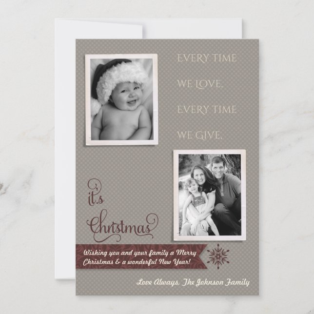 5x7 Noël XMAS Joyeux Carte photo de vacances (Devant)