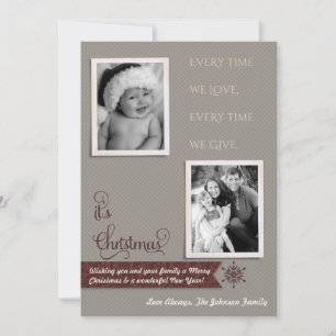 5x7 Noël XMAS Joyeux Carte photo de vacances