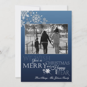 5x7 Noël XMAS Snowflakes Snow Carte photo