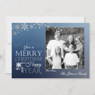 5x7 Noël XMAS Snowflakes Snow Carte photo