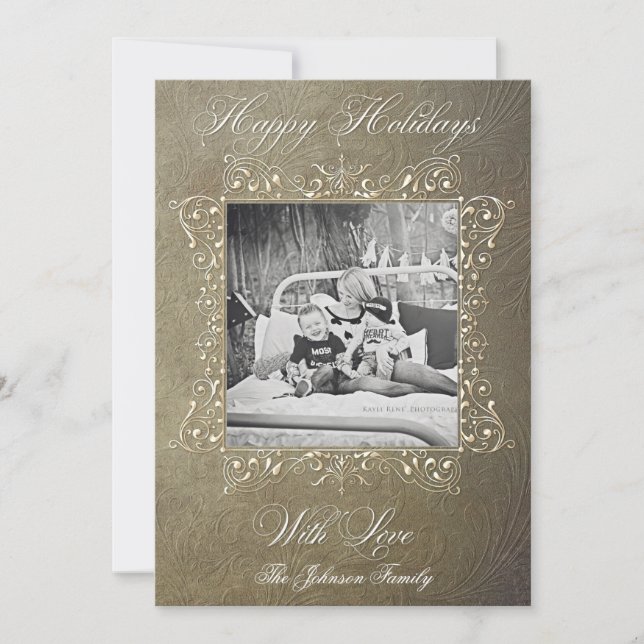 5x7 Noël XMAS Vieux Carte photo papier (Devant)