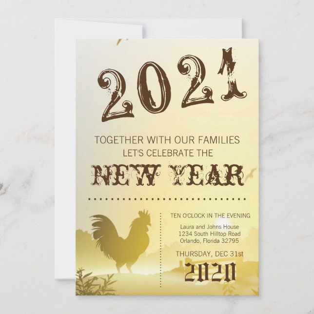 5x7 Nouvel An Invitation Sunny Morning Farm C (Devant)