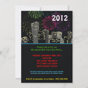5x7 Nouvelles de Noël Eve 2012 Invitation de fête