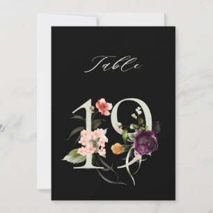 5x7 Numéro Botanique Floral 19, Numéro de Table No