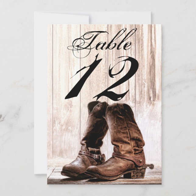 5x7 Numéro de tableau Boots de carte Pays Rustique (Devant)