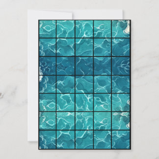 5x7 Ocean Paper Gridmap Invitation