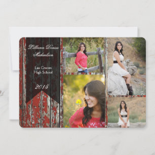 5x7 Old Red Barn Wood Weather Senior Announcement