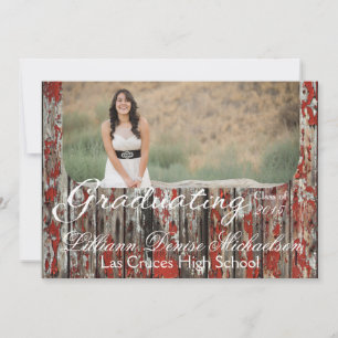 5x7 Old Red Barn Wood Weather Senior Announcement