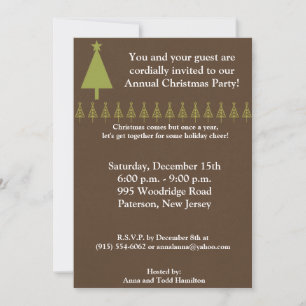 5x7 Outline Green Forest Trees Invitation