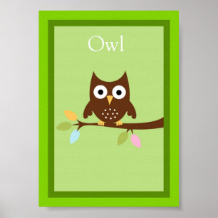 5X7 Owl Forest Friends Wall Art