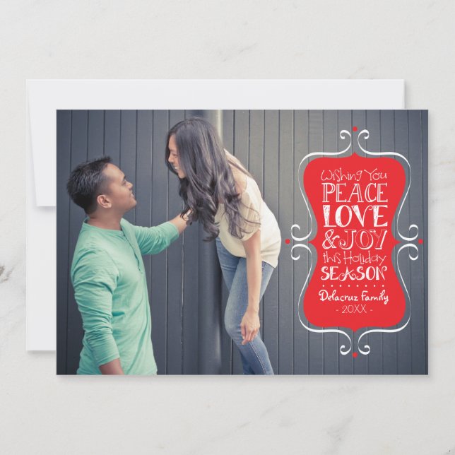 5x7 Peace, Love & Joy Frame Carte photo (Devant)