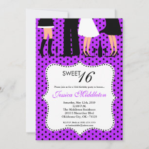 5x7 personnes de fête douce 16 Invitation annivers