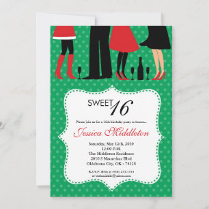 5x7 personnes de fête douce 16 Invitation annivers