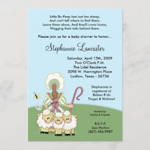 5x7 petite BO piaulent invitation de baby shower