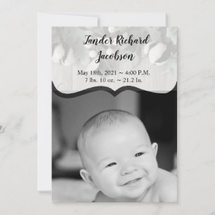 5x7 Photo Birth Announcement Army cotton plant ber