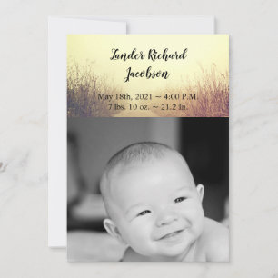 5x7 Photo Birth Announcement Army Sunrise Pathway