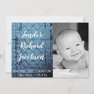 5x7 Photo Faire-part de naissance armée rustique p