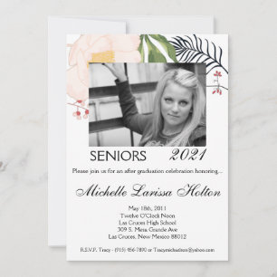 5x7 Photo Graduation Party Invitation Baby Pink Co