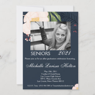 5x7 Photo Graduation Party Invitation Baby Pink Co