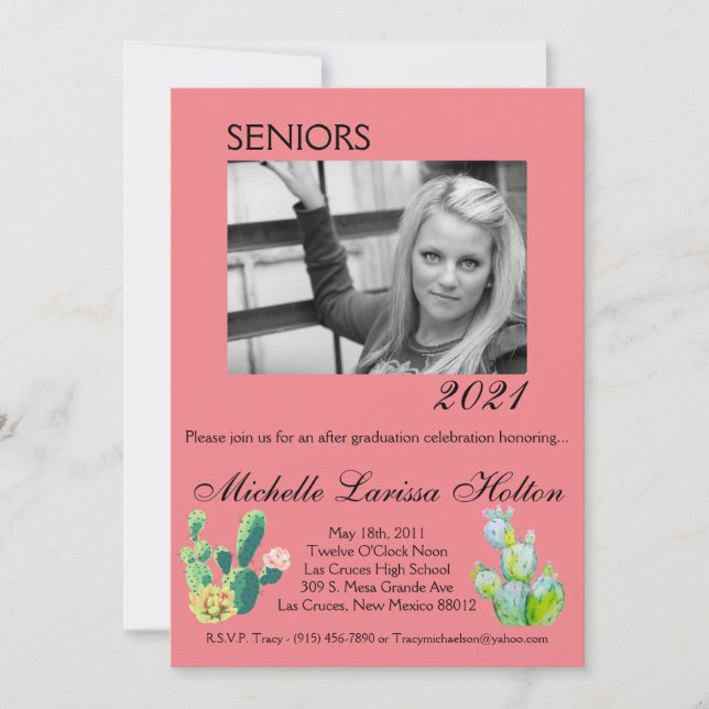 5x7 Photo Graduation Party Invitation Bohemian Cac (Devant)
