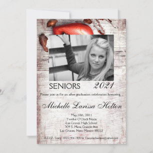 5x7 Photo Graduation Party Invitation Country Wood