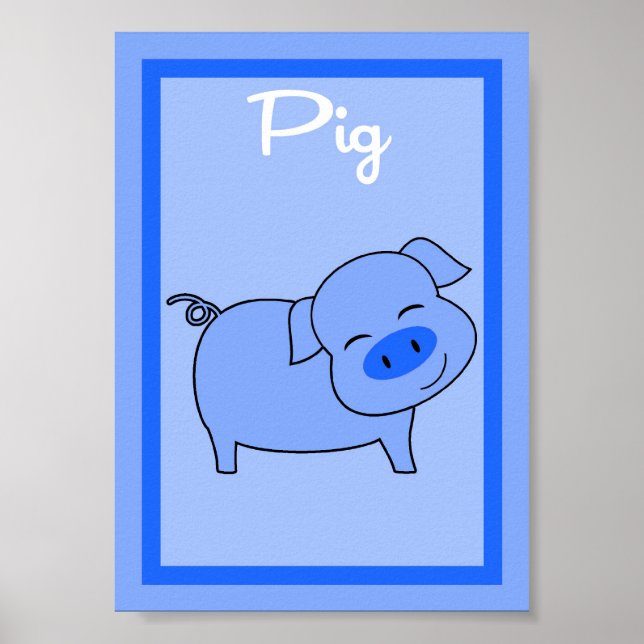 5X7 Pig Barn Yard Boys Wall Art (Front)