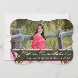5x7 Pink Hunters Camo Camoufla Senior Announcement