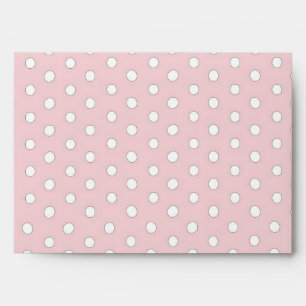 5x7 Pink Poka Point Dehors White Inside Enveloppe