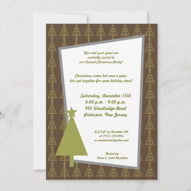 5x7 Plan forêt verte Invitation (Devant)
